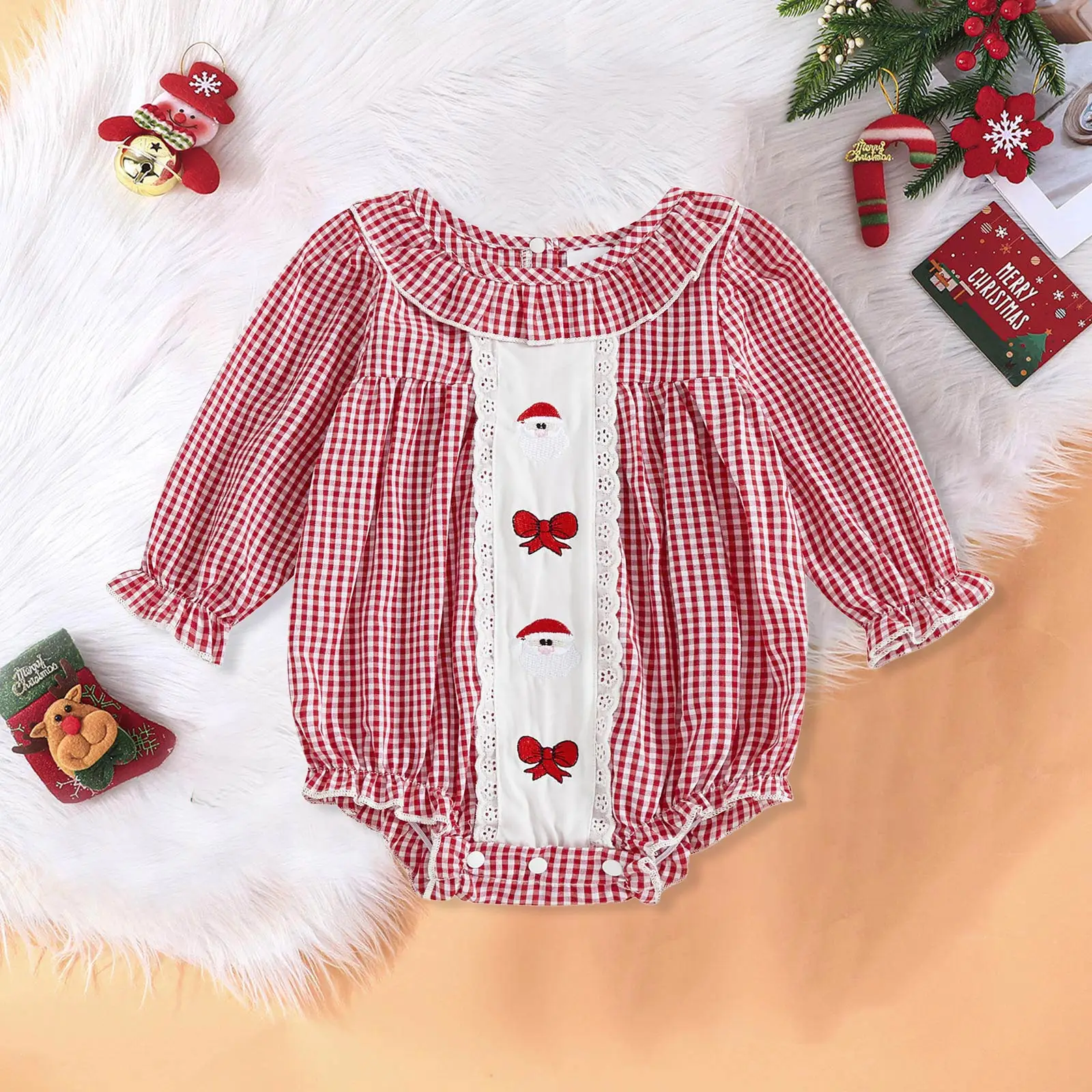 

Girls Clothes 18-24 Months Girls Long Sleeved Romper With Hip Comfortable Soft And Fashionable Christmas Print 5t Hot Leotard