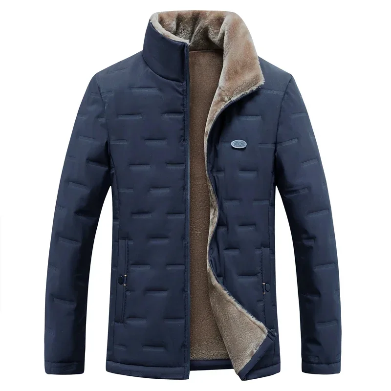 Winter Männer Jacke stehen Kragen Parkas warme Wind jacke Pelz Freizeit mantel Mittelalter Marken kleidung