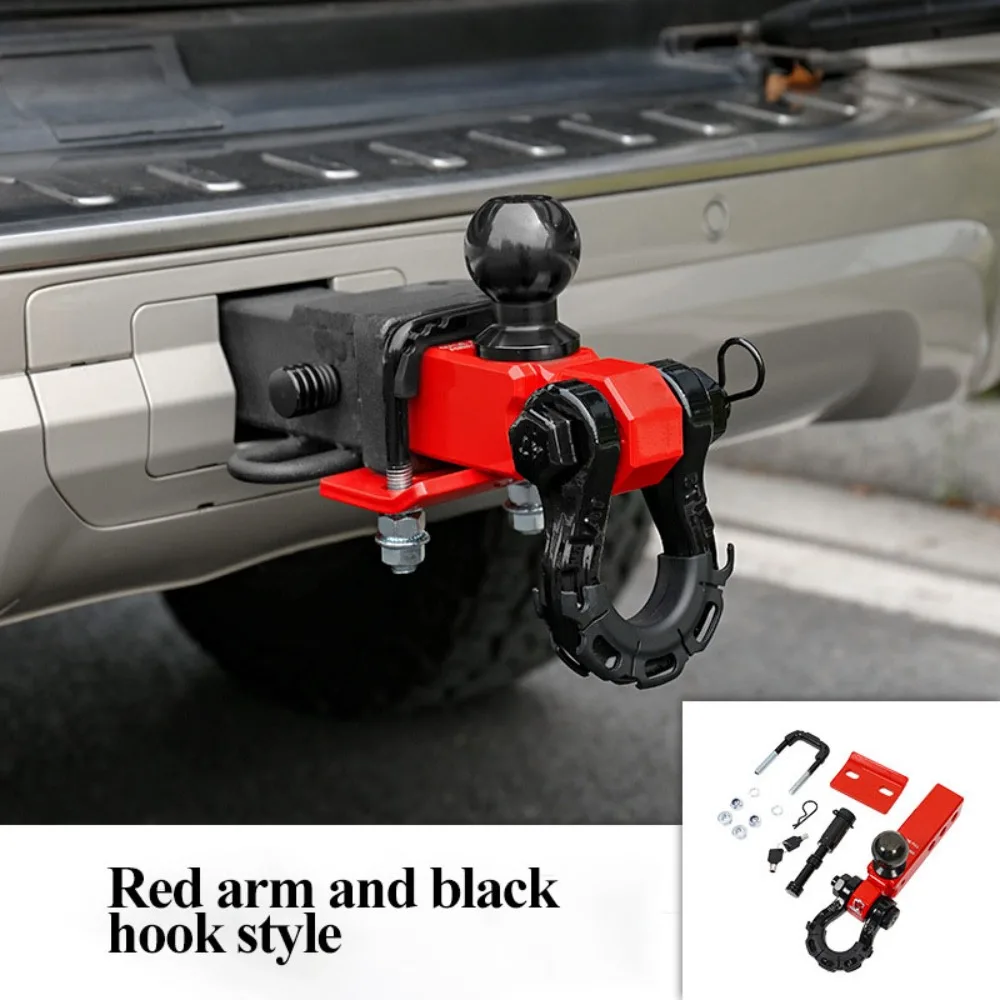 

Aluminum Alloy Trailer Hook Forged Reinforced Solid Ball Head U Shackle Black Chrome Square Mouth Towing Hook RV Accessories