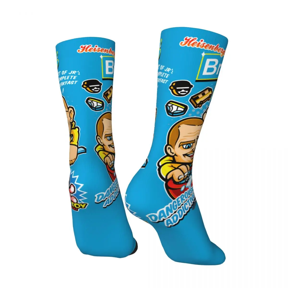 Funny Crazy Sock for Men Breaking Bran Hip Hop Harajuku Breaking Bad Walter White TV Happy Pattern Printed Boys Crew Sock