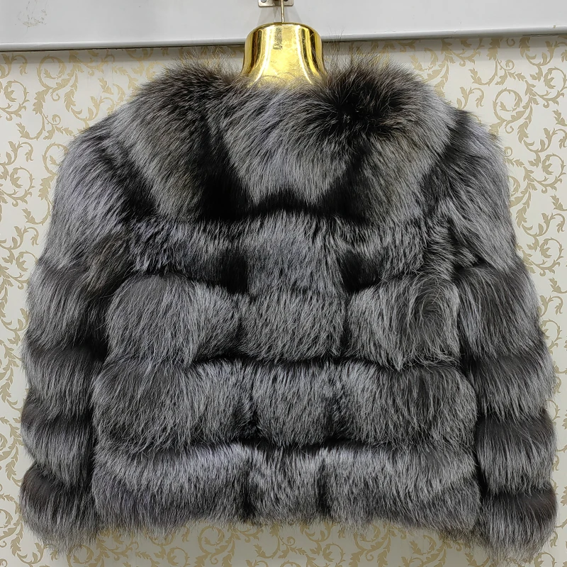 Women\'s fashion jacket finnish fox fur warm fashion ladies real fur coat clothing plus size outwear super ful Multi-size