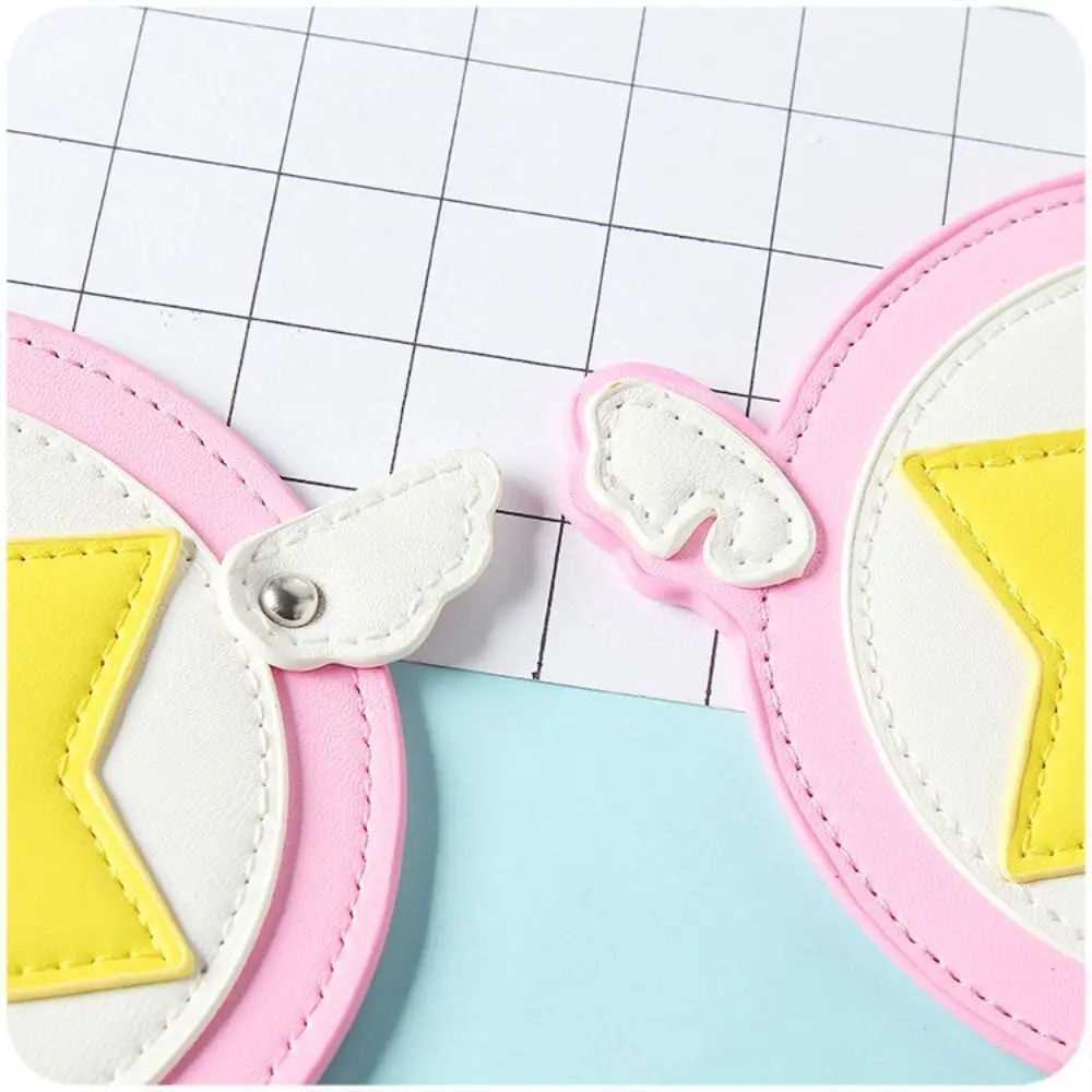 High Quality Anime Star Magic Wand Card Bag with Wings PU Leather Protection Case Cute Card Cover Bus Subway Card