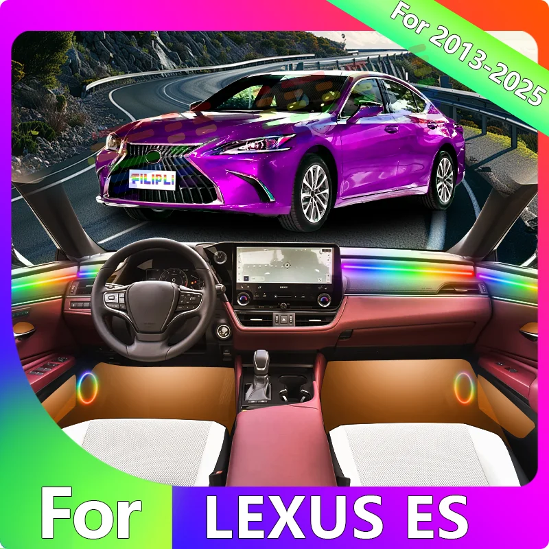 

FILIPLI For The LEXUS ES For 2019 Simple installation Multi Color Car Interior Light Music Sync Rhythm LED Strip By APP Control