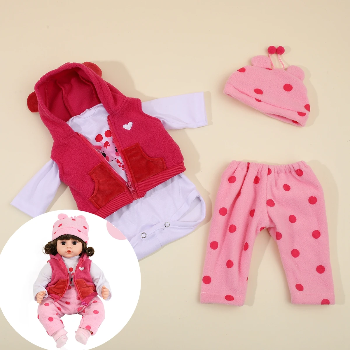 New Doll Clothes Born Baby Fit 17 inch 43-45cm Jumpsuit Pajamas Doll Accessories Clothe For Baby Reborn Dolls Suit for Bebe Doll