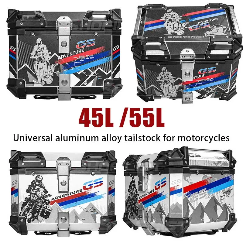 

45L/55L Motorcycle Universal Aluminum Alloy Trunk Electric Vehicle Storage Box Large Capacity Luggage Compartment 2024 new