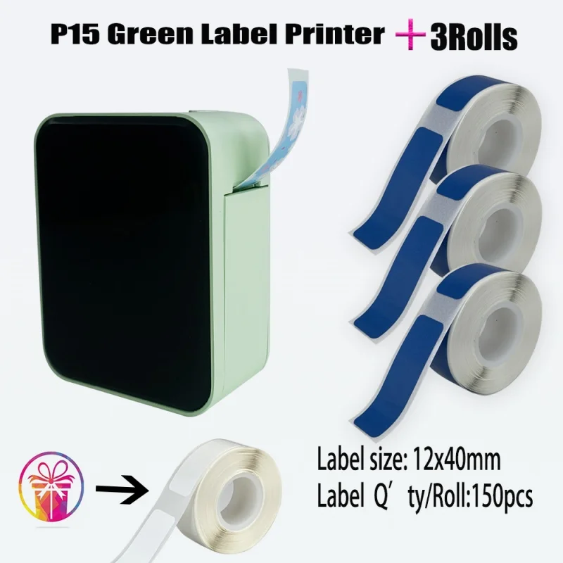 P15 블루투스 라벨 프린터, 쉽고 세련된 컴팩트, 전문 및 크리에이티브 라벨 제작을 위한 최대 해상도, 명확한 인쇄