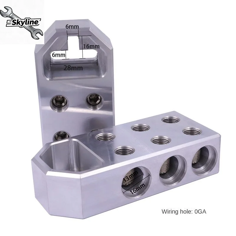 1x Car Audio Top Post Clamp 1/0 AWG 2/0 AWG 6 Input or 4 Input Car Audio Battery Terminal Distribution Block Connector
