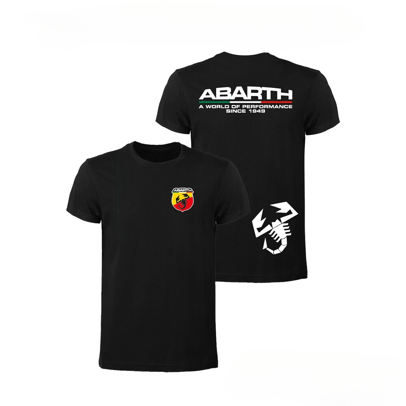Italian Automobile Brand T-shirt Maglietta Logo Scorpione Maniche Corte Cotone Tshirt Leggera Uomo