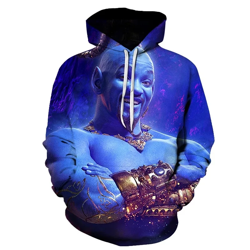 Aladdin Magic Lamp Boys Girls Hoodies Disney Men's Hoodies 3D Printed Pullovers MINISO Men's Hoodies New Oversized Mens Clothing