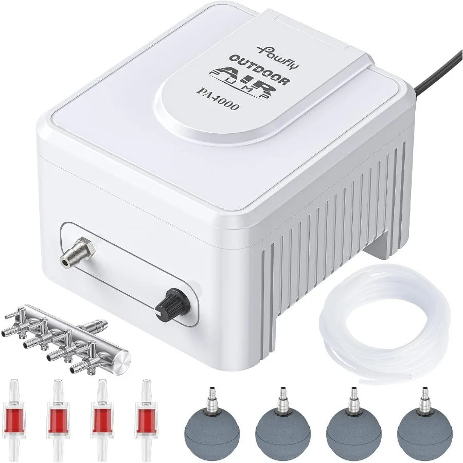 

Pond Air Pump Outdoor Oxygen Pump for Fish Koi Ponds 3000 to 10000 Gallons Adjustable Pond Garden Aerator Pump Kit with