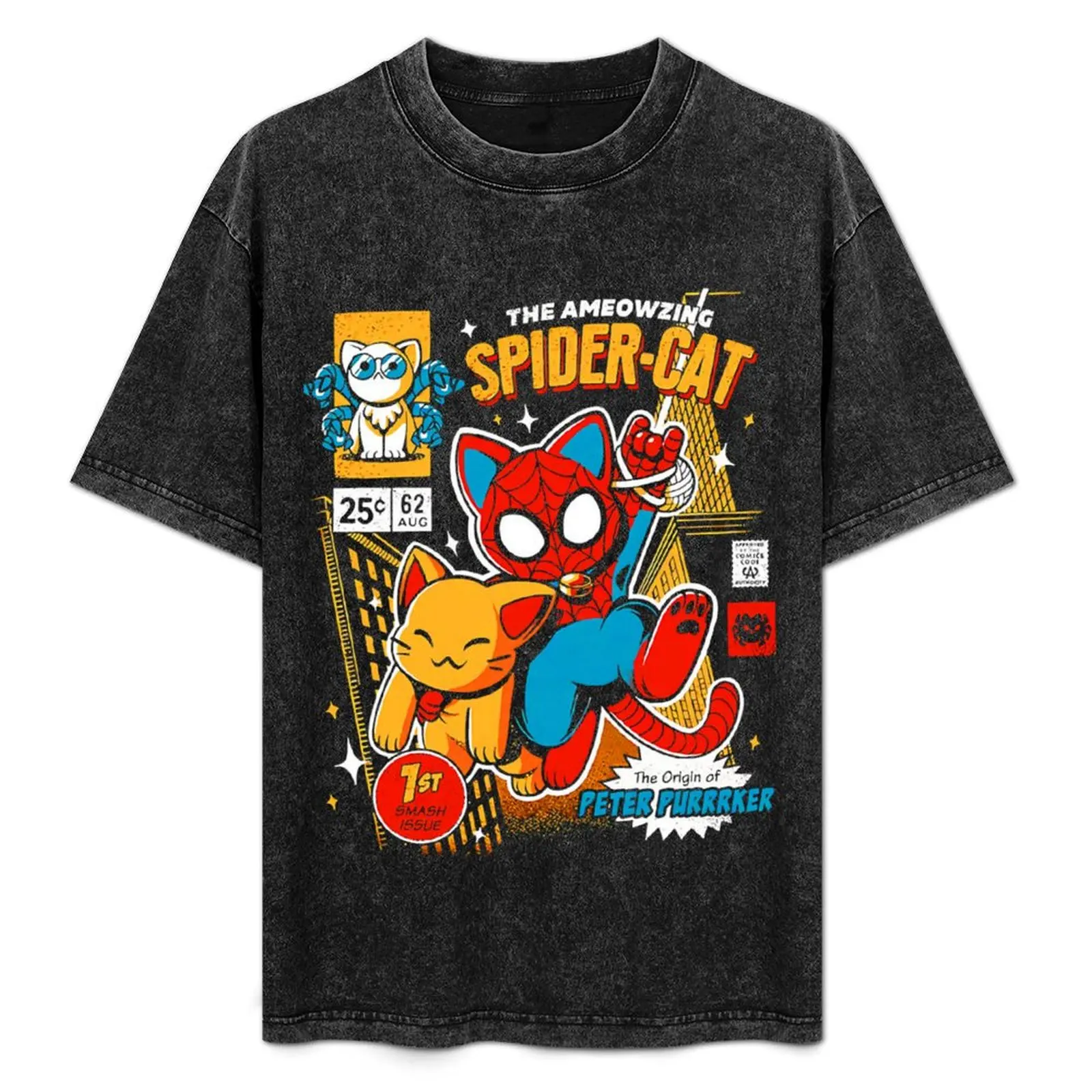 

the ameozing spider cat tshirt - spider cat hoodies - spider cat T-Shirt Daily Casual Short Sleeve Tee Shirt
