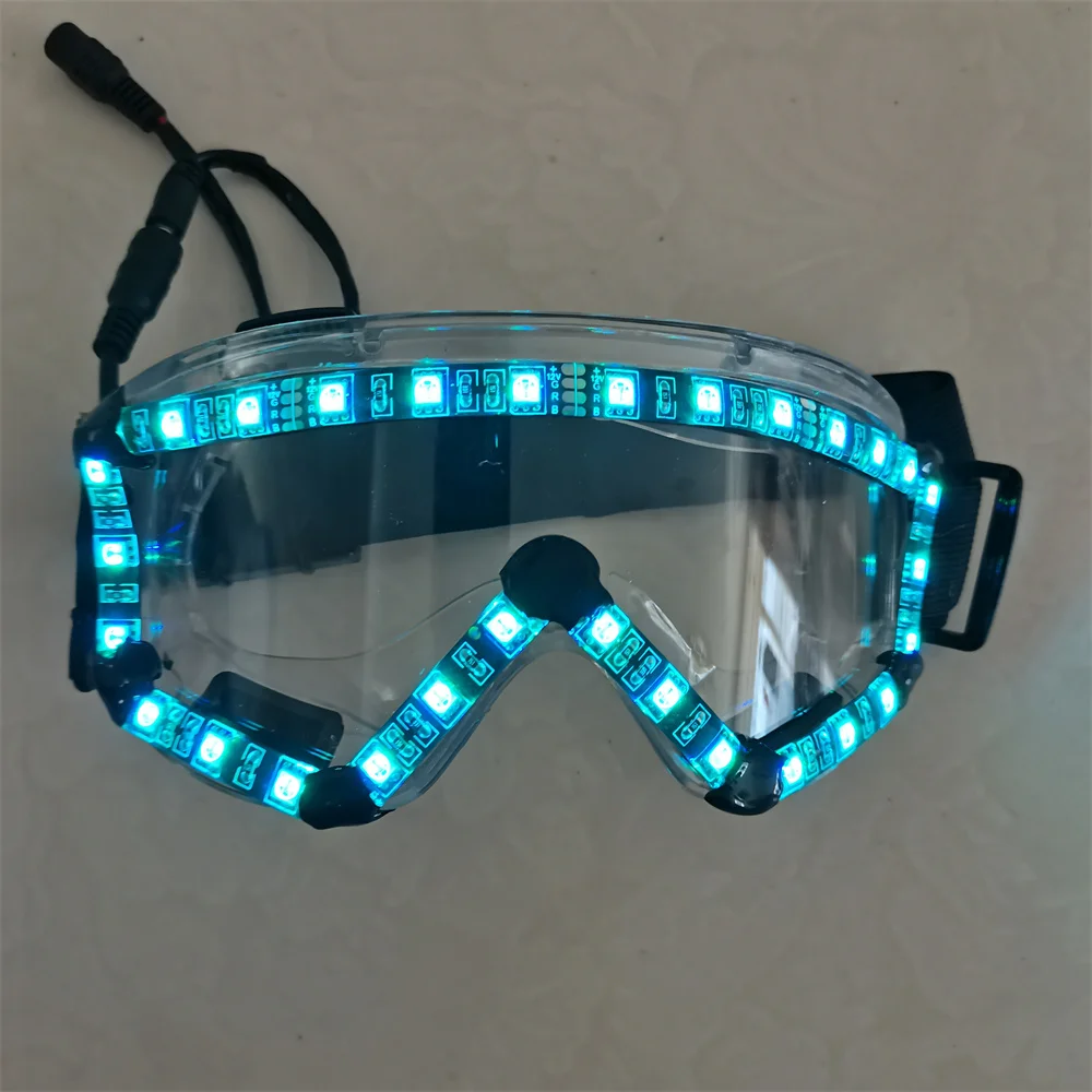 

Cool Rechargeable RGB Led Glasses 3 Keys Control Glowing Flashing Sunglasses DJ Dancer Performance Cosplay Ball Show Props