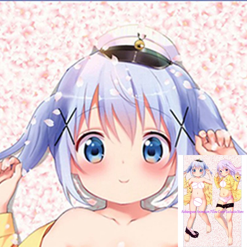 

Dakimakura Anime Pillow Cover Kafū Chino Double Sided Print 2Way Bedding Festival Gifts Gifts
