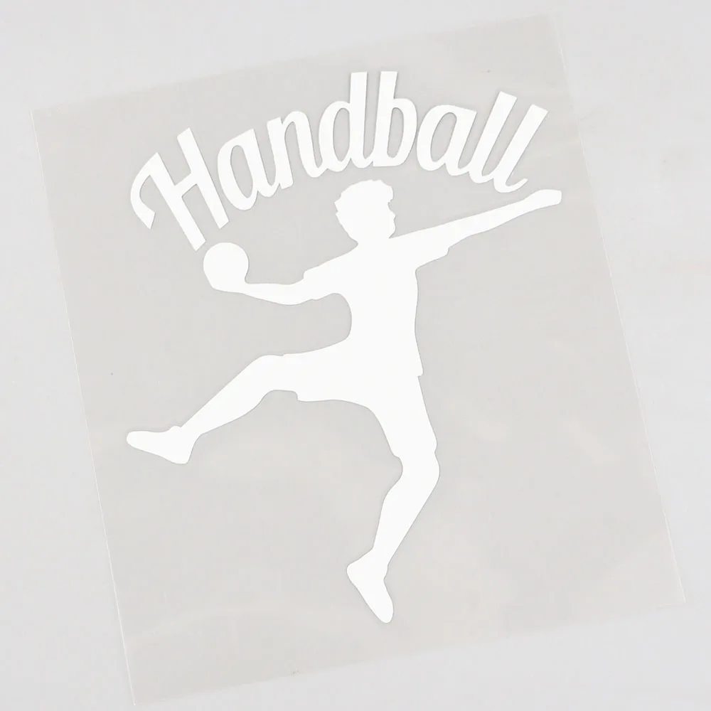 YJZT 12.1CM×14.1CM Car Sticker Handball Player Jumping And Throwing Decal Black/Silver  8A-1389