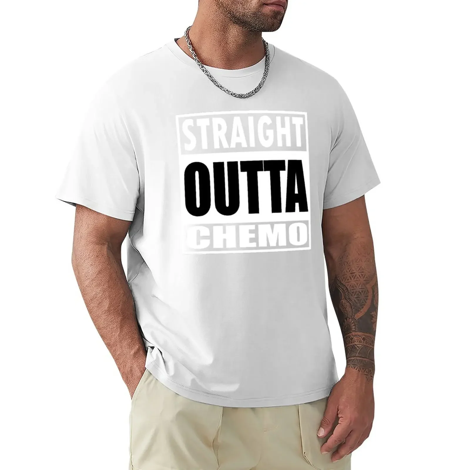 Straight Outta Chemo - Chemotherapy Battle Cancer T-Shirt summer top oversized customs design your own mens graphic t-shirts