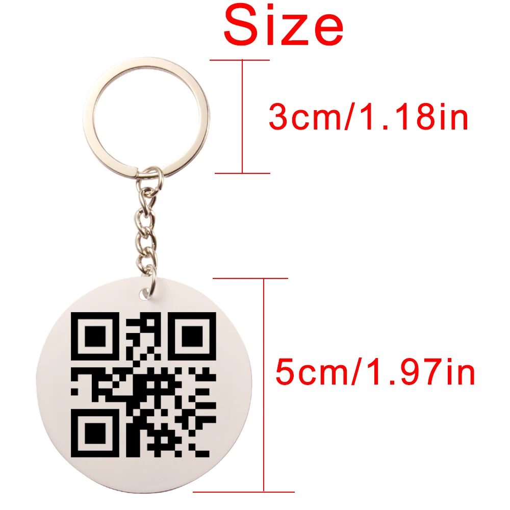 Personalized Printed White Acrylic Keychain, Customized QR Code and Company Logo, Advertising Gifts, Party Guest Gifts