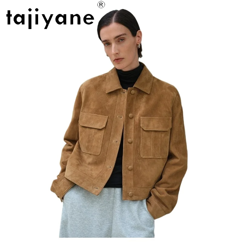 

TAJIYANE 100% Real Sheepskin Leather Jackets Woman Retro Short Spring Coats Genuine Leather Jacket 2026 New in Ladies Clothes 자켓