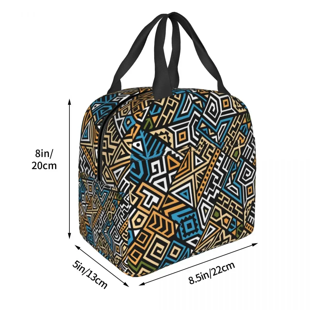 Lunch pakete für Frauen Kinder kreative ethnische Stil quadratische geometrische Wärme kühler tragbare Picknick Oxford Lunch Box Handtaschen