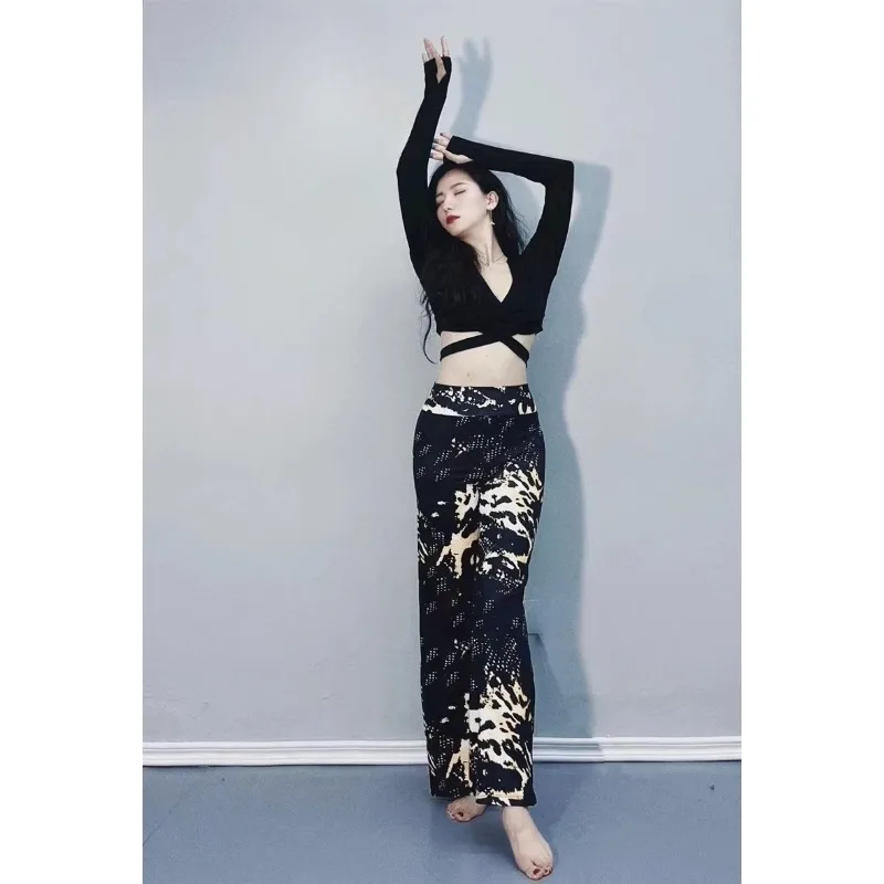 Ropa de práctica de danza del vientre personalizada, conjunto nuevo de jazz, pantalones de gato salvaje, traje de danza oriental, disfraz de actuación