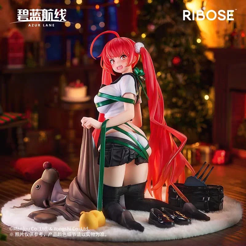 Ready Stock Holiday Christmas Themed Anime Lady Figure Green Ribbon Binding Design Sausage Duck Accessory Tabletop Hobby Display