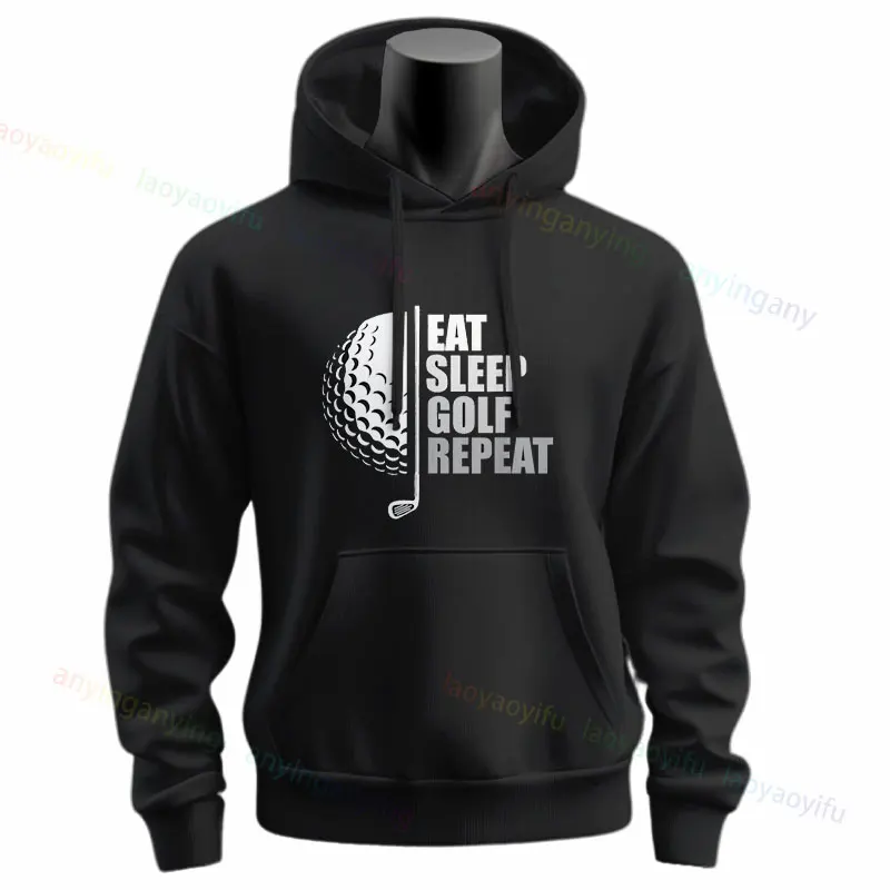 Men's Funny Golf-Themed Golfer Coach Graphic Hoodie Long Sleeve Sportswear for Fall & Winter Outdoor Clothing Gift for Men Women