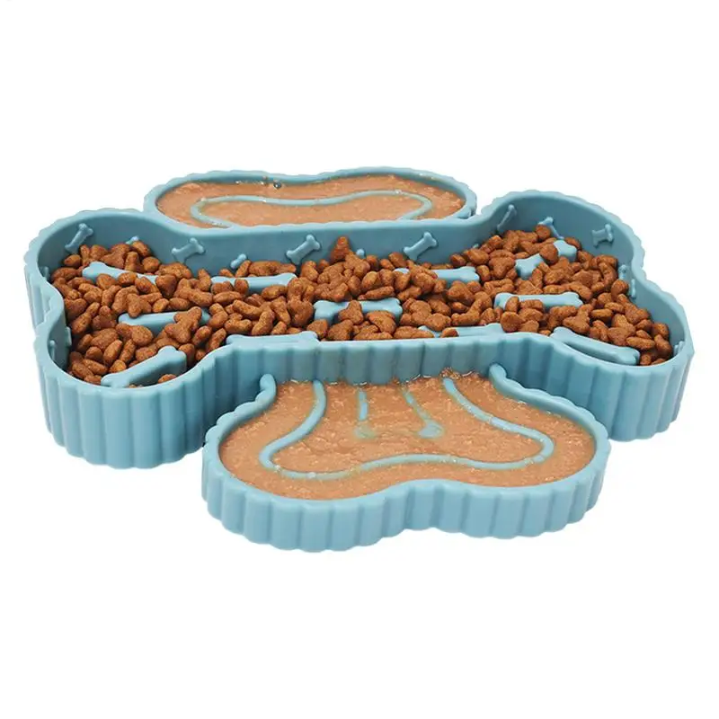 

Dog Bowl Slow Feeder Cat Food Dish With Suction Cup Anti-Choking Dog Slow Feeder For Mental Stimulation Puppy Training Senior