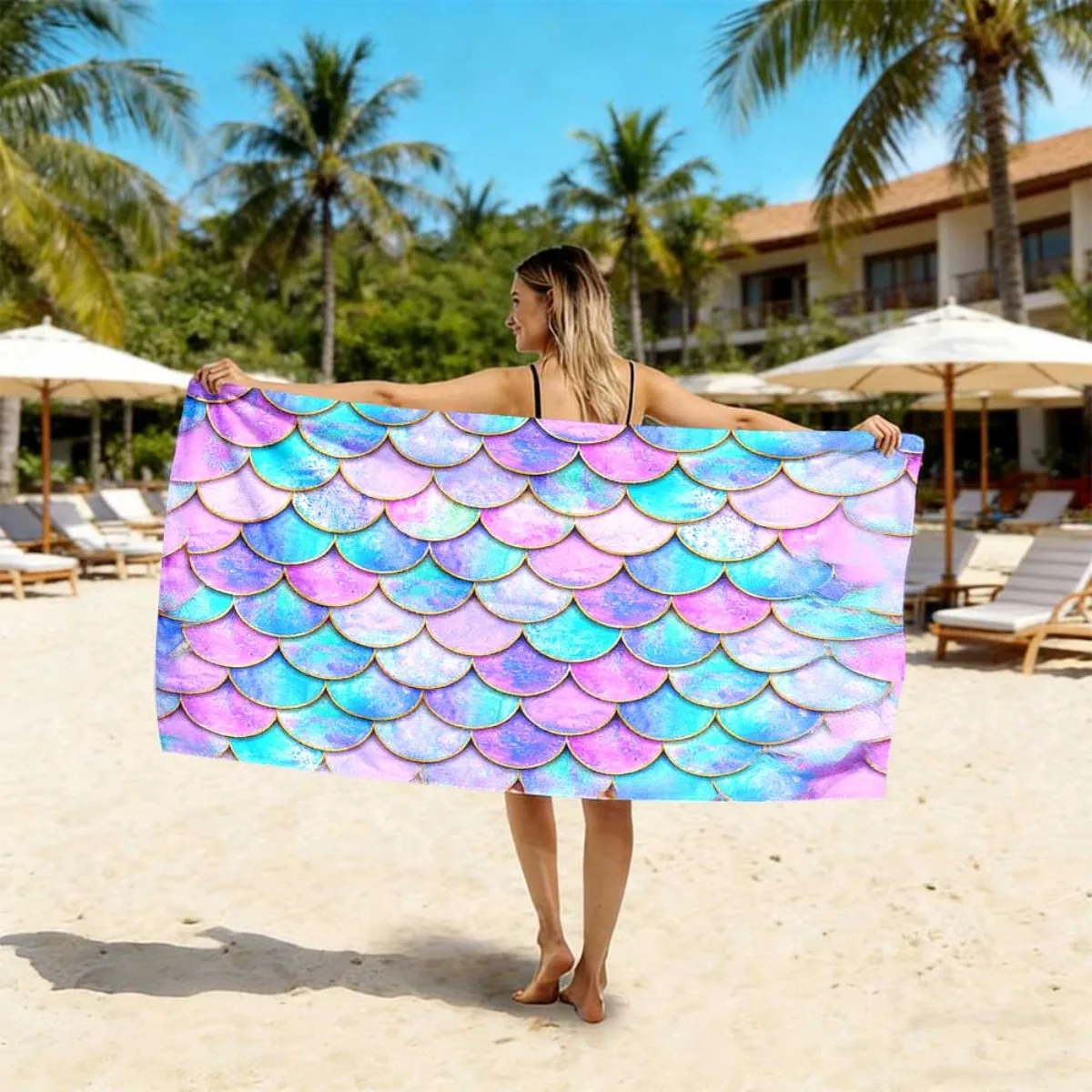 Fish scale printed flannel blanket, suitable for sofas, beds, cars, rooms, offices, camping, exquisite gift blankets