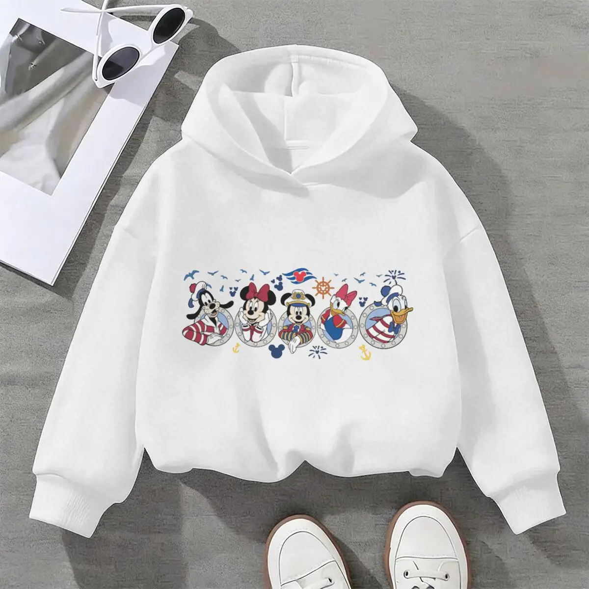 

Cruise Squad Hooded Shirt for Girl Boy Mickey and Friends Cruise Vacation Trip Cartoon Hoodies Cruise Long Sleeve Pullover Top