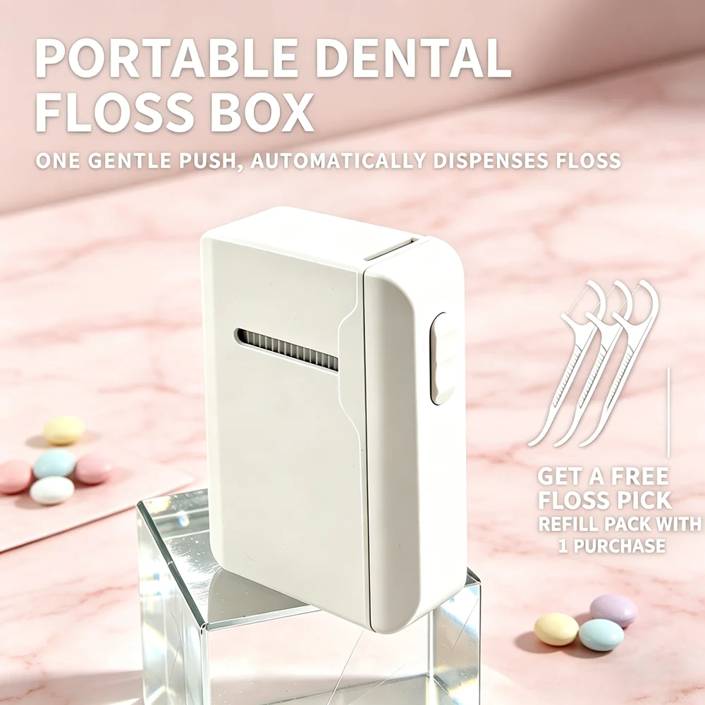 

80Pcs Teeth Floss Picks with Automatic Portable Dispenser, Deep Clean Oral Care Tool for Home Daily Use