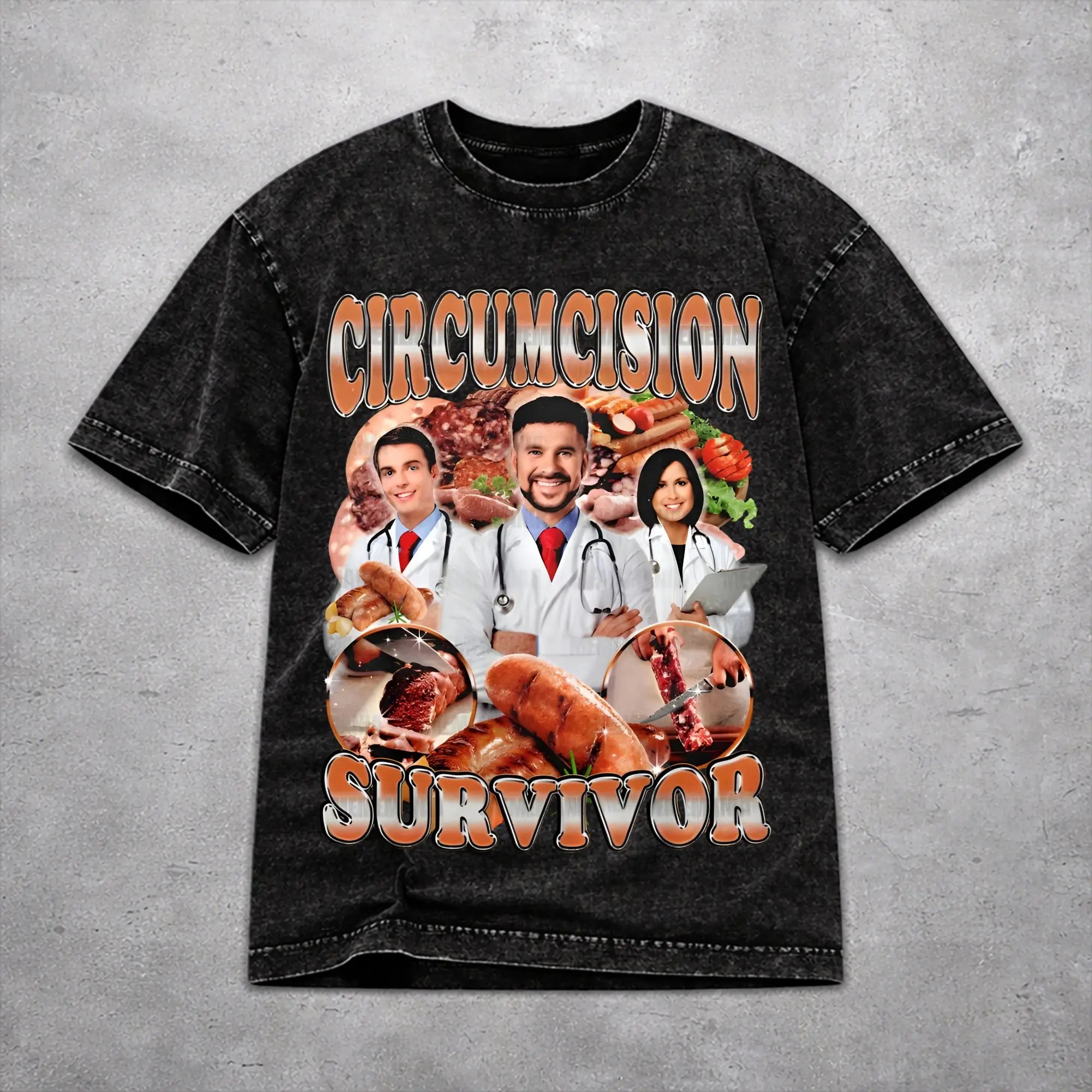 Circumcision Survivor Funny Cat Meme  T Shirt Harajuku Style For Men Women 100% Cotton Tee Shirts Clothes
