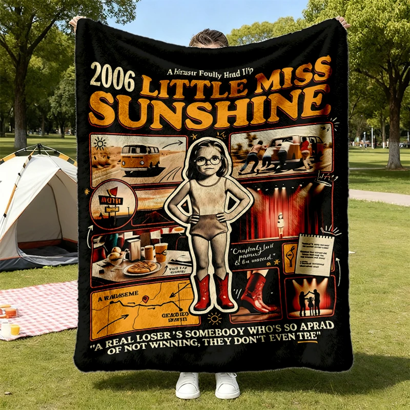 Little Miss Sunshine 2006 Movie Graphic Flannel Blanket, Road Trip Film Flannel Throw
