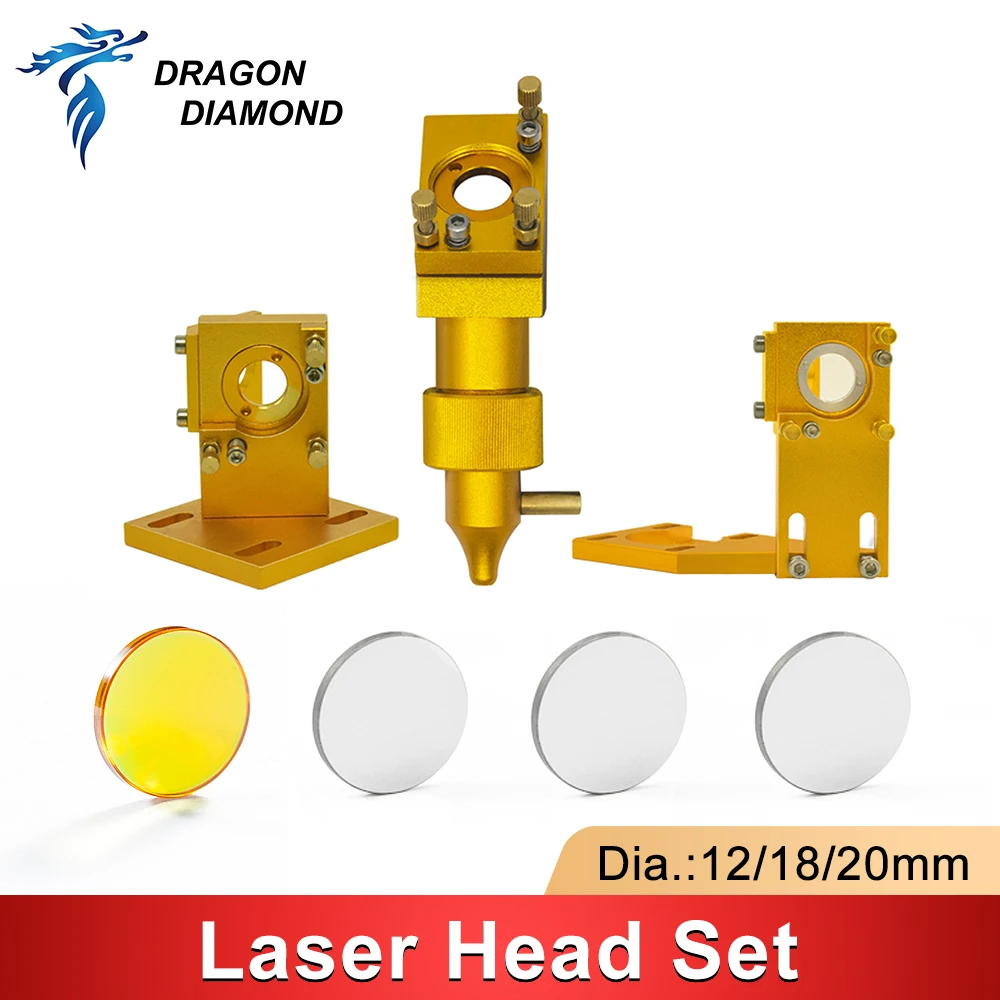 

K Series CO2 Laser Head Set With USA CVD Znse Lens +Mirrors for 2030 4060 K40 Laser Engraving Cutting Machine