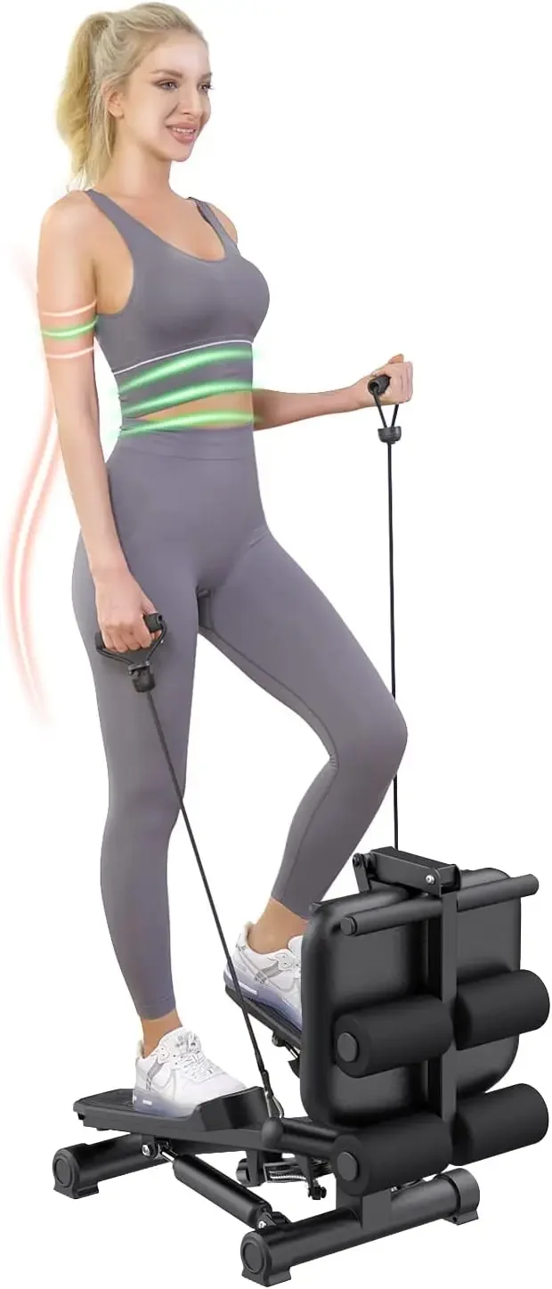 Steppers for Exercise at Home, Stair Stepper with Resistance Bands,Ab Crunch Machine for Stomach Workout,Djustable Situp,