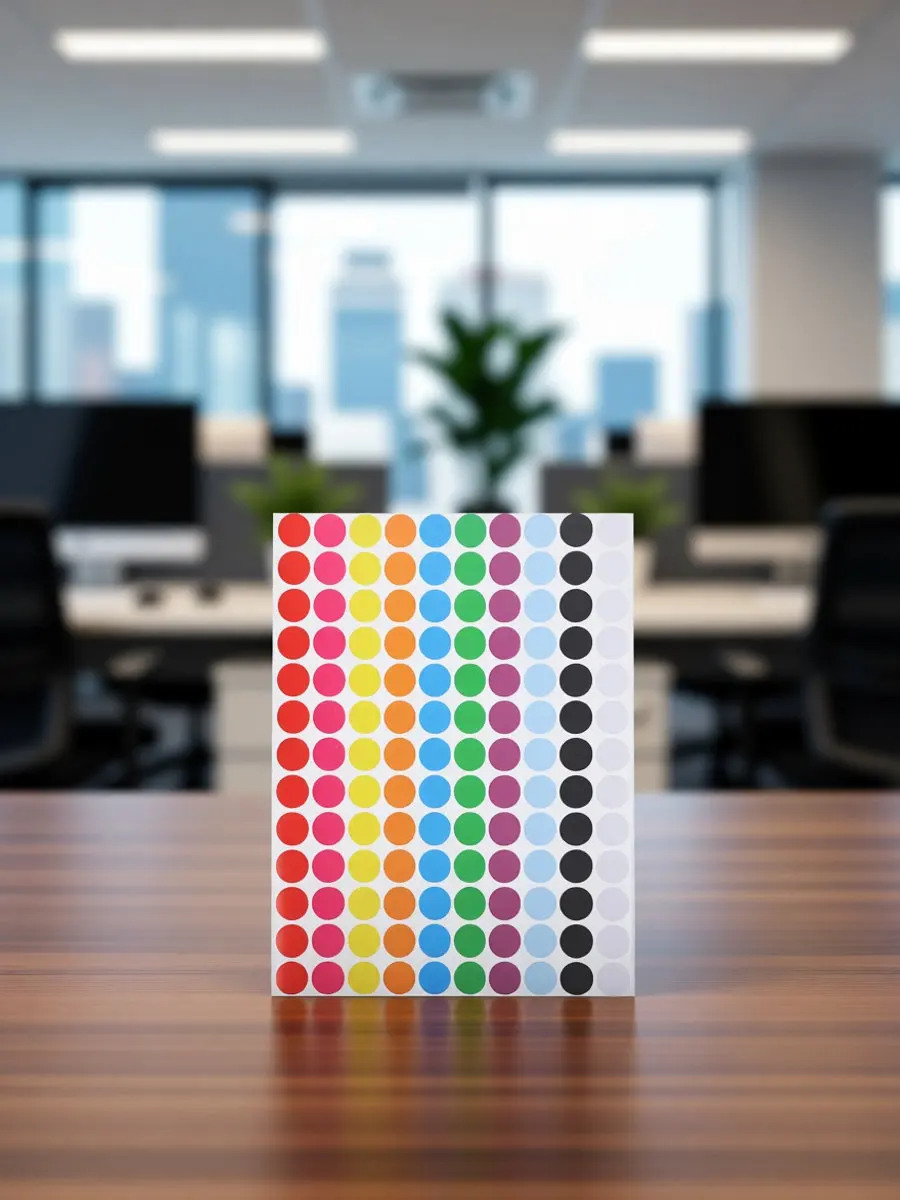5Sheets Colored Dot Stickers Self Adhesive Circle Round Label Stickers for Organization Classification Color Coding Labels Small