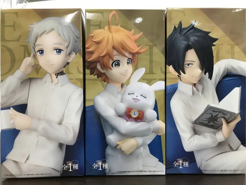 Kawaii Emma Norman Ray Sofa Sitting 13cm Figure Model Ornaments Kids Toy Gift Anime Figurine The Promised Neverland Collect Doll