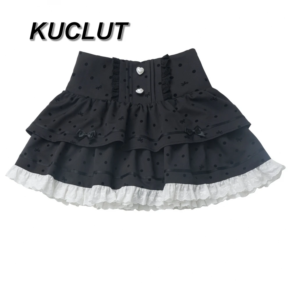 여성용 스윗하고 귀여운 일본 스타일 여름 하이웨이스트 스커트 2025 신상 여성 캐주얼 플러피 숏 스커트