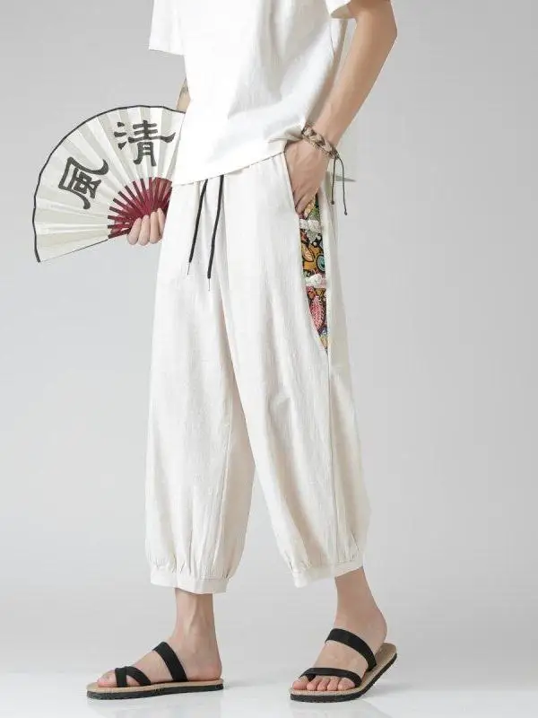 

Мужские летние тонкие повседневные брюки прямого кроя, укороченные, свободные, больших размеров, молодежные, спортивные, модные, с эластичным поясом, свободного кроя