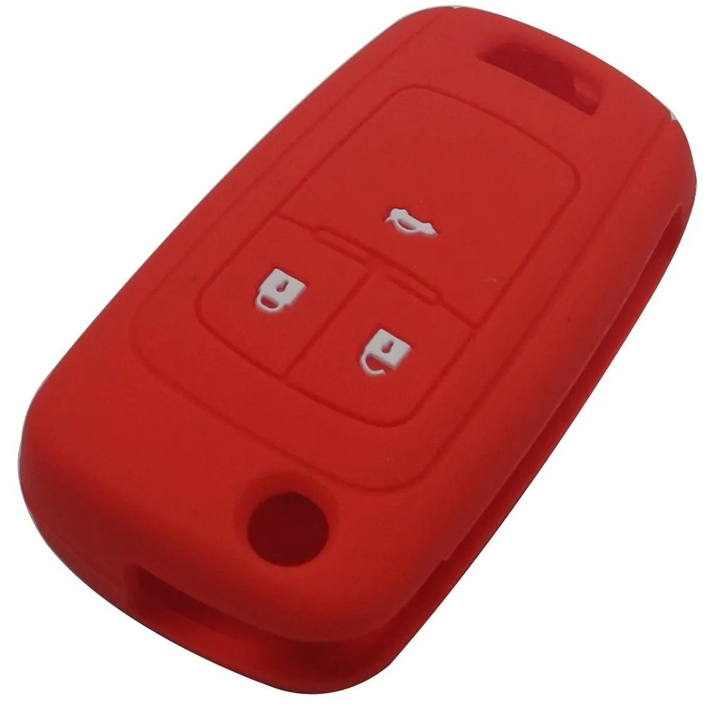 3 botones de goma silicona remoto funda llave coche para Chevrolet Cruze Holder