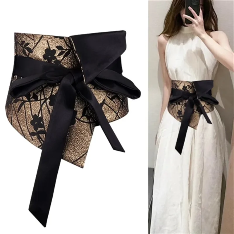 اكسسوارات خمر السيدات حزام الخصر ختم العرقية نمط القوس حزام الخصر الراقية الإحساس قميص أبلى مثلث وشاح #3