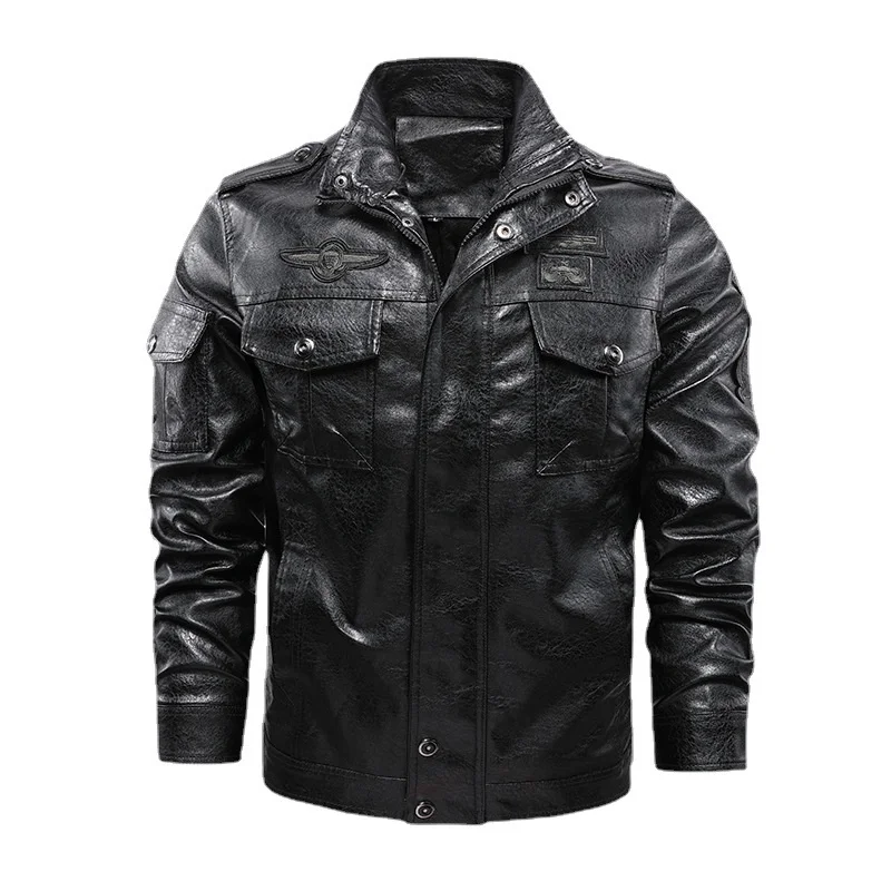 PU Leather Jacket Mens Male Winter Men Clothing Thin Korean Style Casual Slim Zm718