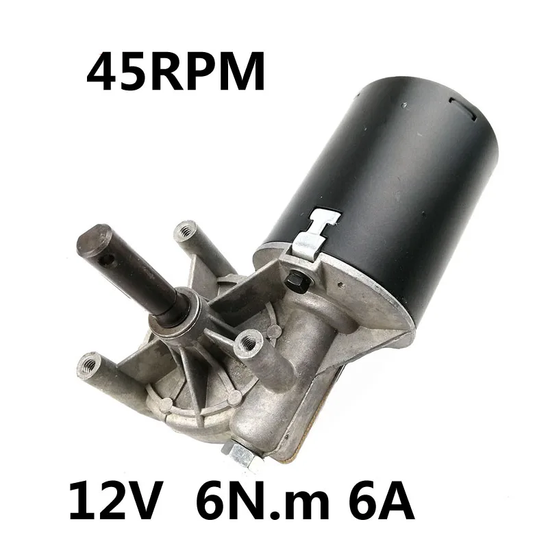 

45RPM GW7085 right dc12 v 6N.m 6A low speed high torque worm gear reducer motor, wiper, barbecue grill motor