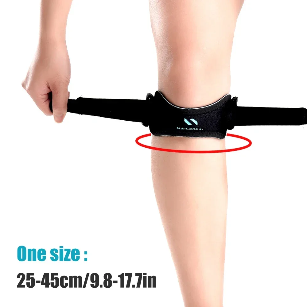 1pc 조정 가능한 슬개골 무릎 힘줄 스트랩 Kneepad 지원 전문 보호대 패드 블랙 Keenpads 벨트 스포츠 무릎 받침대