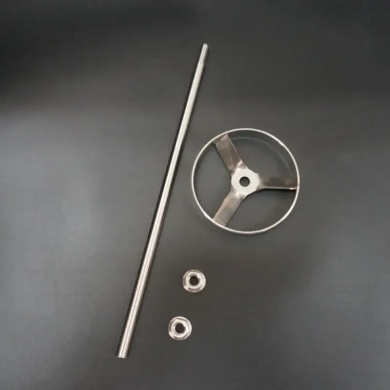 1set Lab Stainless Steel Turbine Type Stirrer Paddle, Machine Impeller Turbine Blade with Stirring Rod