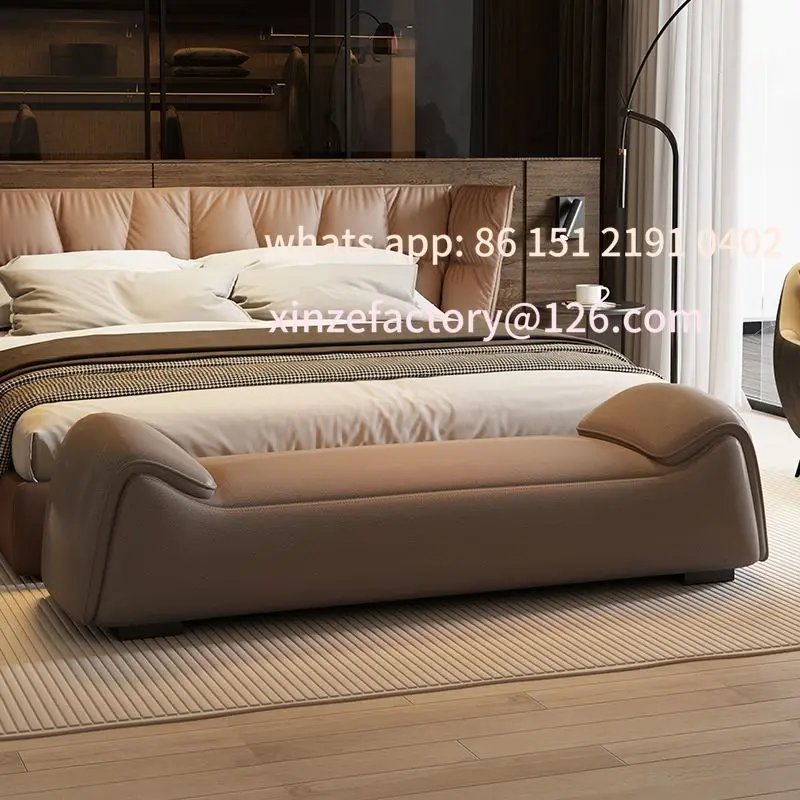 

Customizable bedside Italian stool light luxury modern bed household bedside shoe changing bedroom cloakroom sofa high-end bench