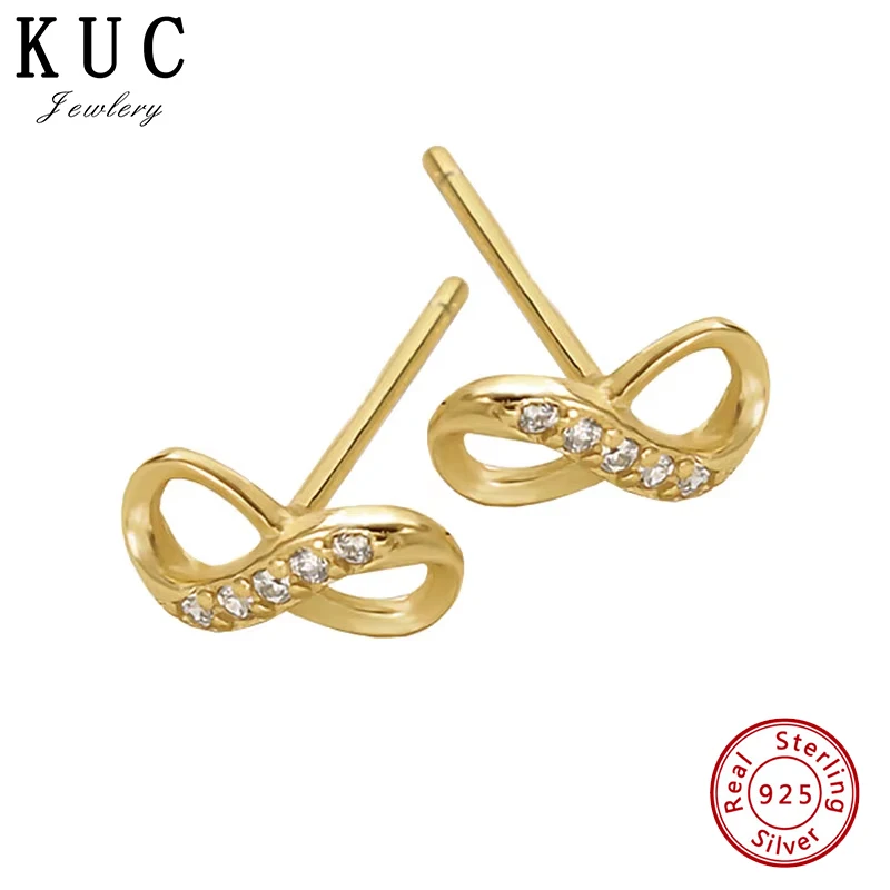 

Earrings 925 Sterling Silver Original Certificate Zircon Infinity Symbol Earrings For Women Free Shipping Jewelry