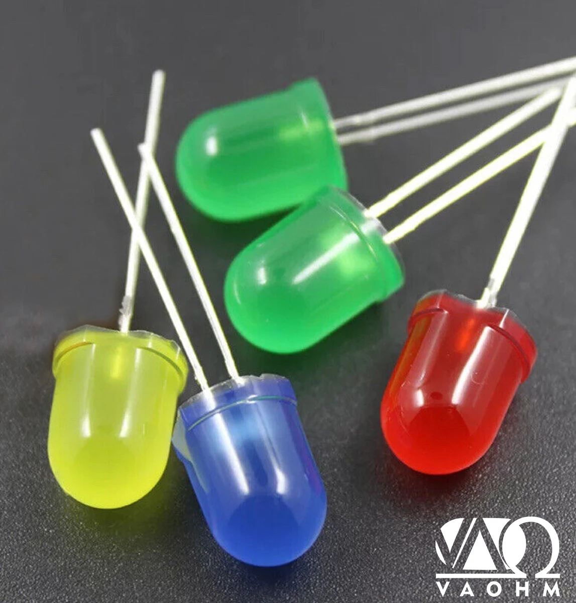 100PCS F8 DIFFUSED ROUND HEAD LED 8MM RED YELLOW BLUE GREEN