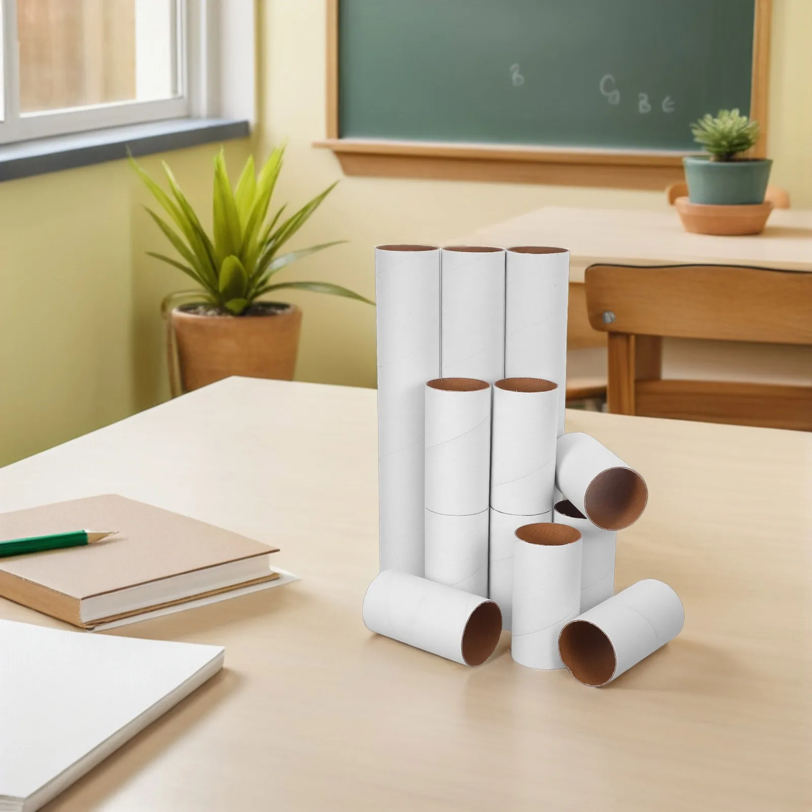 

12pcs D Paper Tubes White Cardboard Craft Rolls For Diy Drawing s Adults Creative Art Supplies Home Decor Classroom Projects