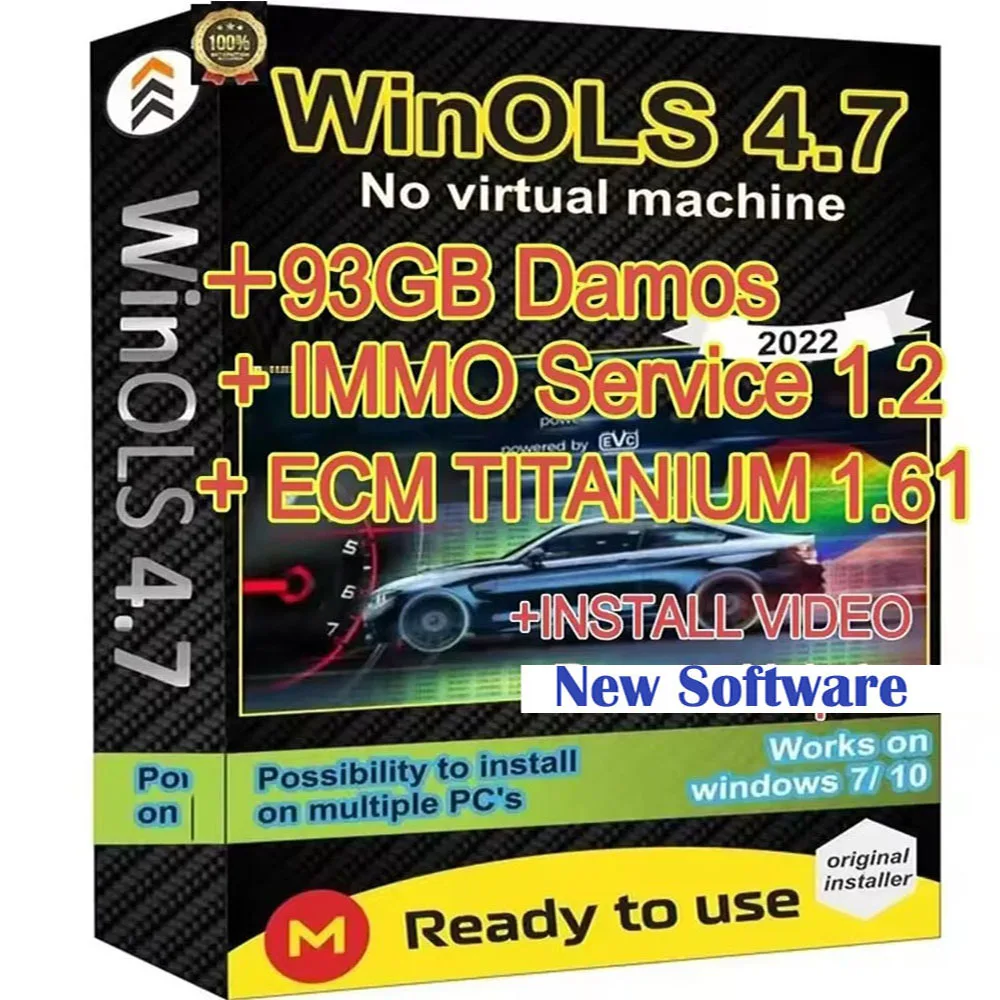 

2024 ECU Programming Tool Winols 4.7 Software+ 93GB Damos Files+ECM TITANIUM 26100+ Immo Service Tool V1.2+Install Video Guide