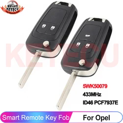 KEYECU 5WK50079 433MHz ID46 PCF7937E Chip For Opel Vauxhall Astra J Insignia Cascade Corsa Adam Viva Remote Key Fob B01T3BA