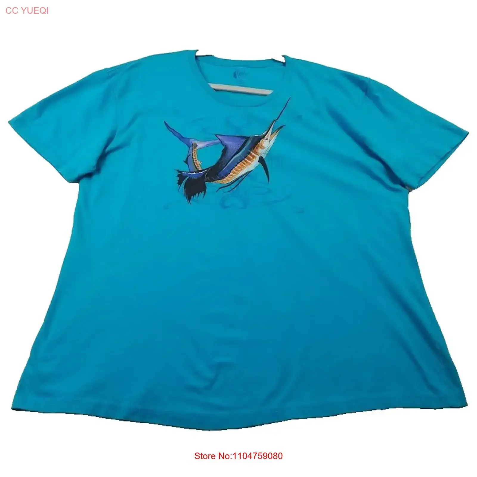 Guy Harvey T Shirt Womens Extra Large XL Blue Fish  Sailfish Stretch vintage Washed Comfortable Slightly designer clothes